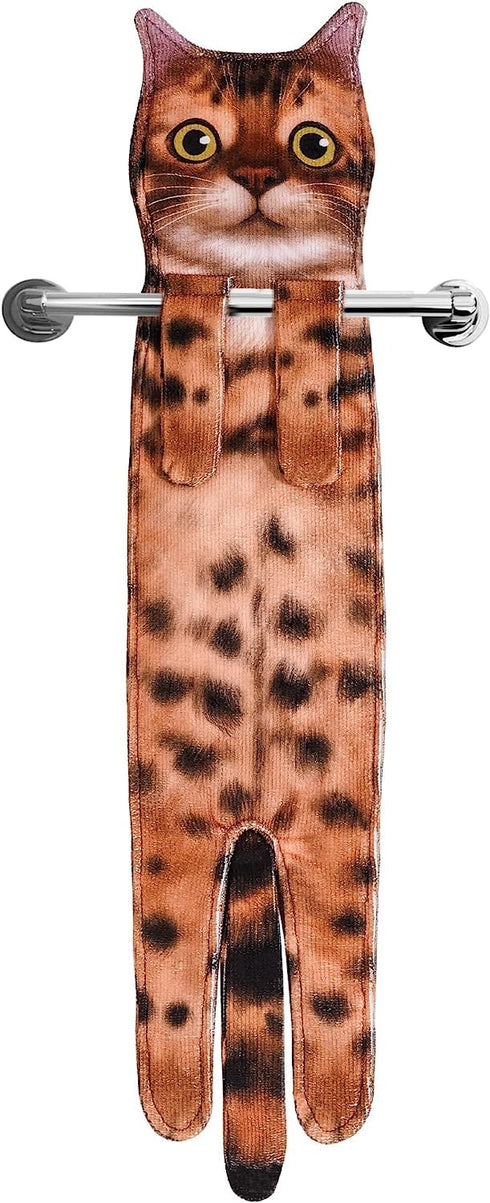 Cat Funny Hand Towels for Bathroom Kitchen